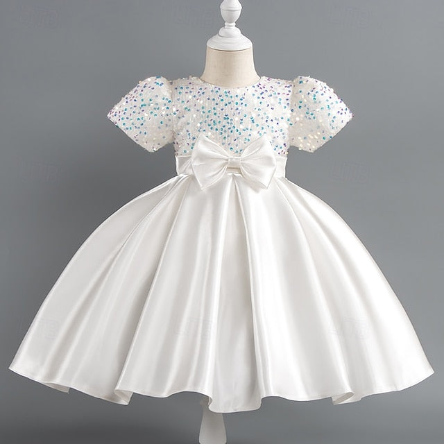 Party Sequin Dress Wedding Short Girls' Toddler Sleeve FashionChic