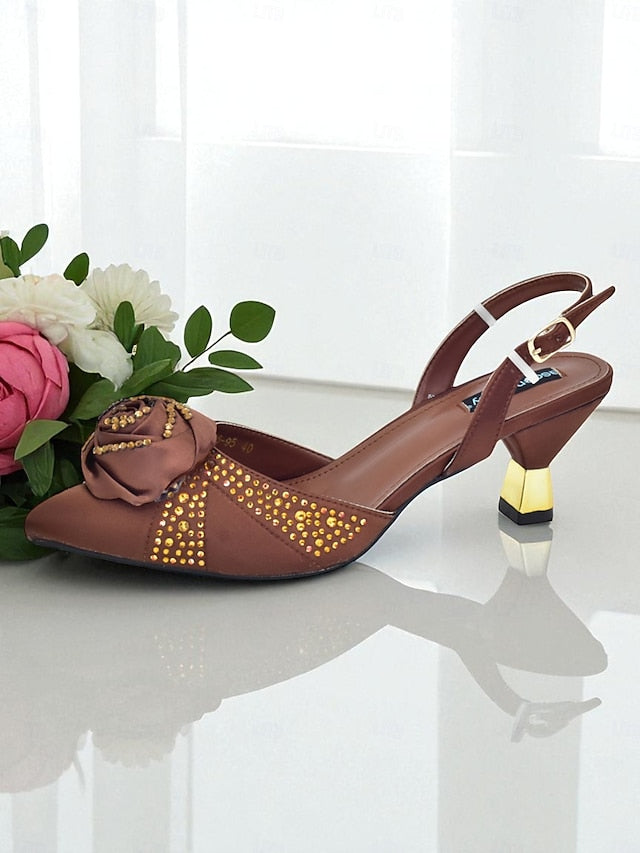 Set Women's Slingback Clutch - and Matching Gold Heels FashionChic