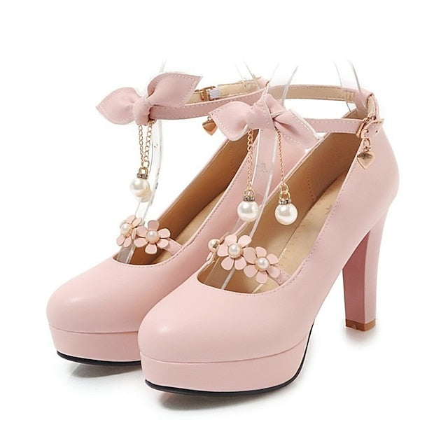 Mary Wedding Elegant Heels �?Platform Girls' Jane White FashionChic