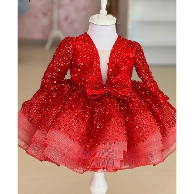 Party Sequin Kids Long Girl Dress Flower Girls' FashionChic