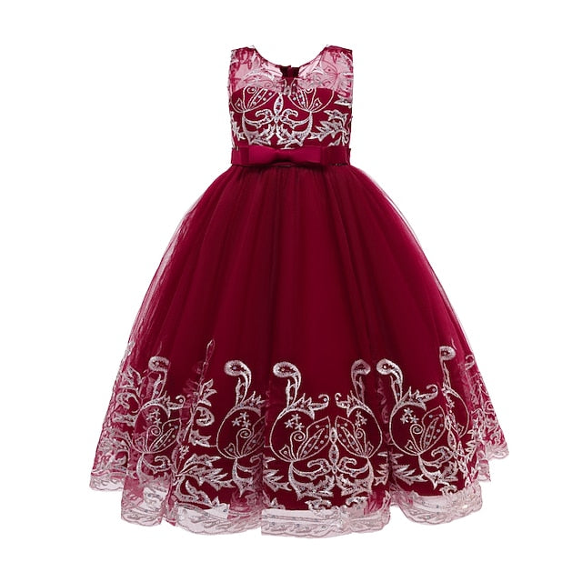 Kids Christening Wedding Girls' Flower Dress Sleeveless FashionChic