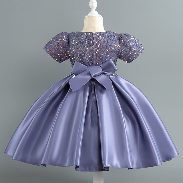 Party Sequin Dress Wedding Short Girls' Toddler Sleeve FashionChic