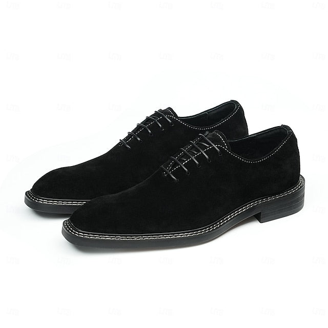 Oxford Dress Genuine Shoes Leather Suede Men's Cowhide - FashionChic