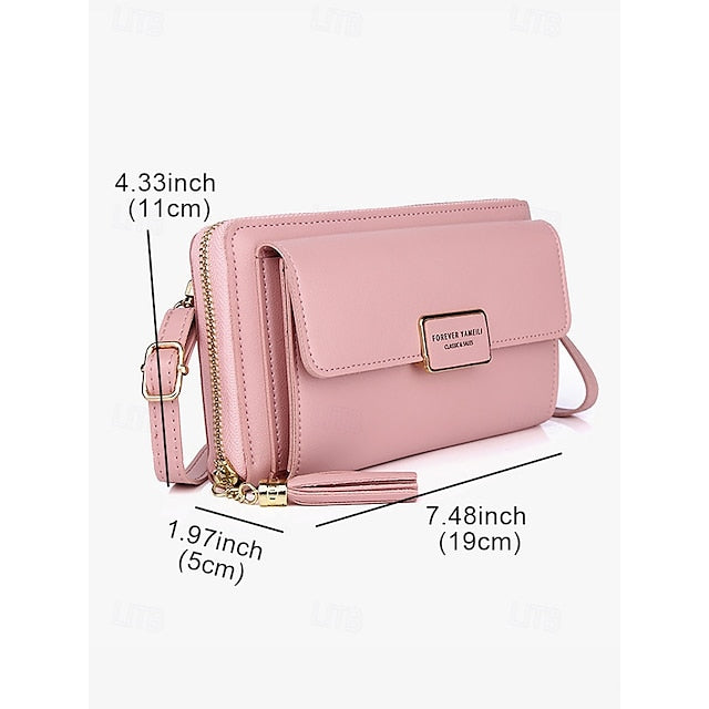Bag Mobile Leather Crossbody Women's PU Phone Wristlet FashionChic