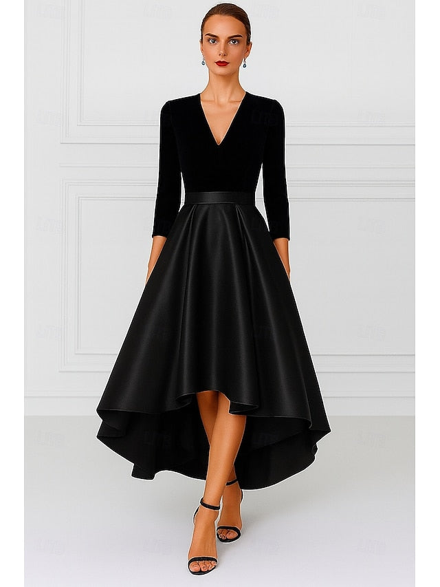 Black Burgundy of A-Line Bride Vintage Mother Elegant the Dress FashionChic