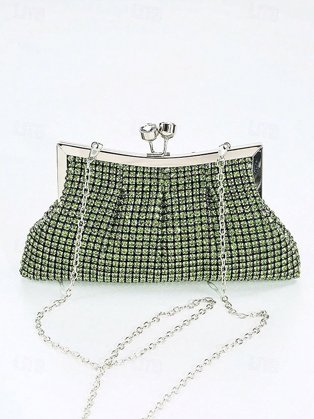 Sage Green Rhinestone Women's Vintage Clutch – Purse FashionChic