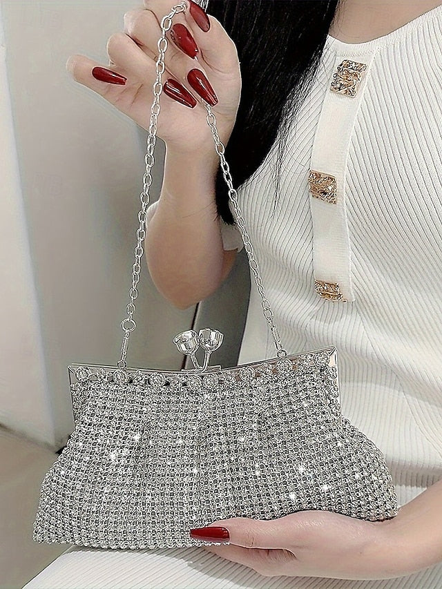 Sage Green Rhinestone Women's Vintage Clutch – Purse FashionChic