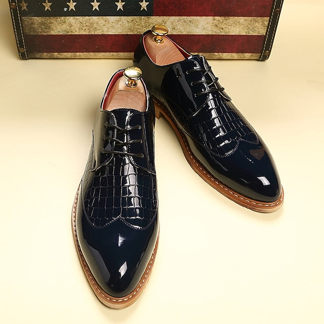 Dress – White Patent Shoes Oxford Crocodile Men's Leather FashionChic