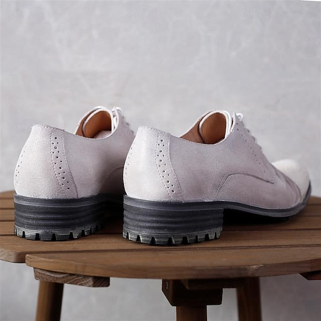 Vintage Genuine Dress Oxford Shoes Leather – Brogue Men's FashionChic