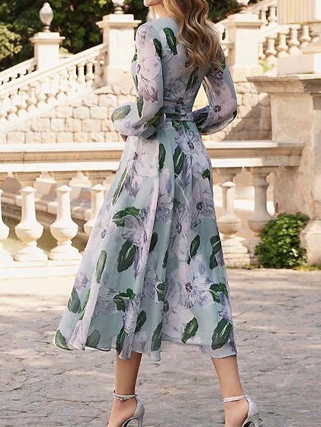 A-Line Mother Floral the Dress Elegant Bride Print of FashionChic