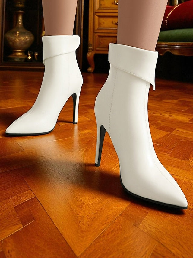 Ankle Pointed Gold Women's Toe - Metallic Boots Stiletto FashionChic