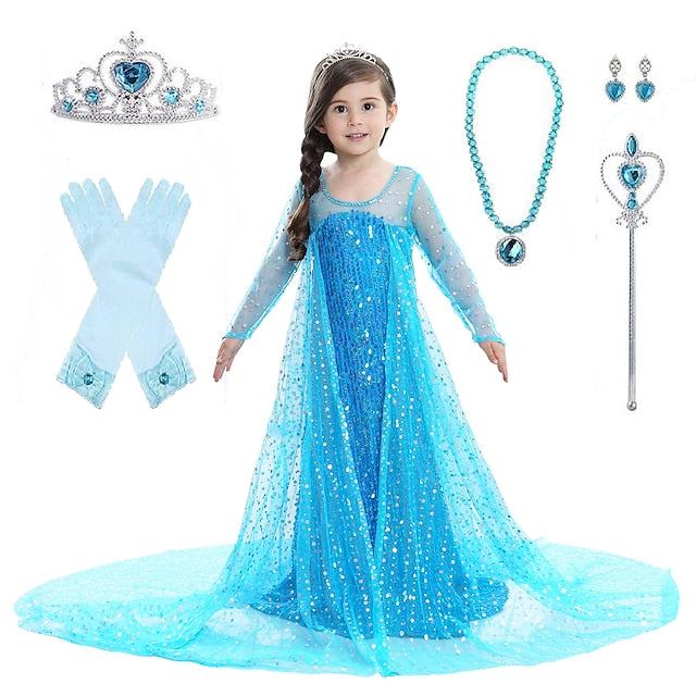 Princess Dress Movie Girl Frozen Elsa Flower Girls' FashionChic