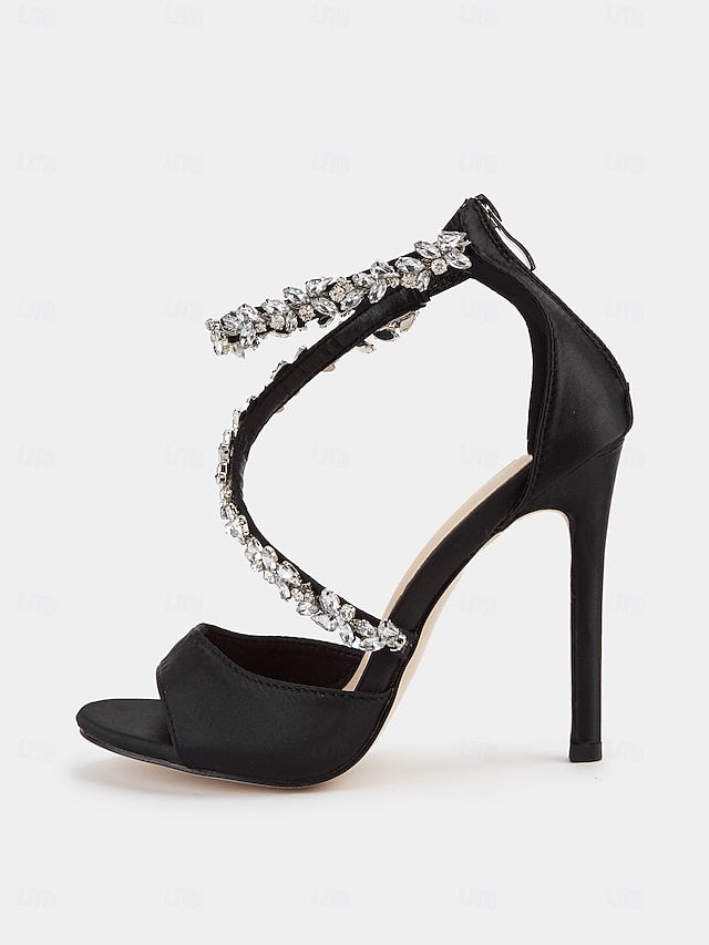 Rhinestone-Embellished – Heels Women's Elegant Stiletto FashionChic