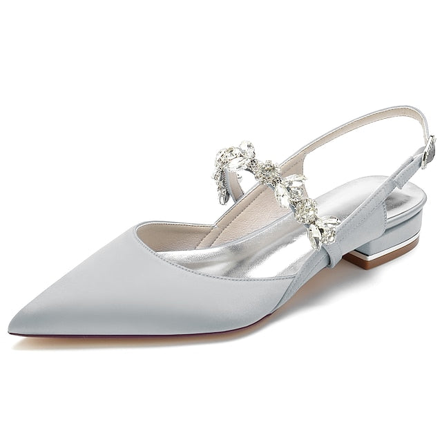 Crystal Flat Bridal Women's Heel Shoes Wedding FashionChic