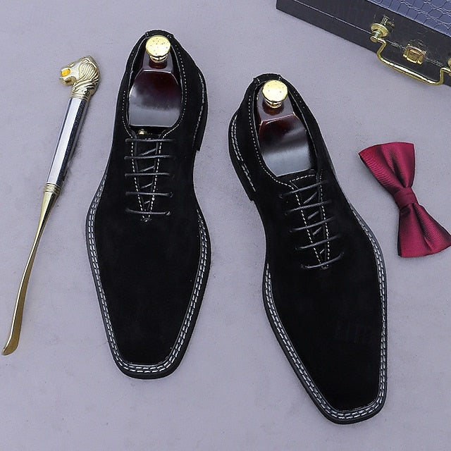 Oxford Dress Genuine Shoes Leather Suede Men's Cowhide - FashionChic
