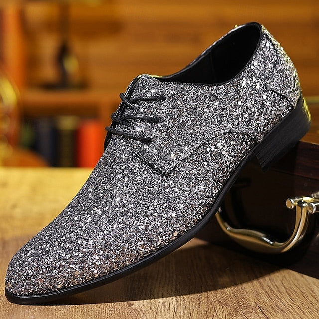 Statement Bold Lace-up Glitter Purple Shoes – Men's Party FashionChic