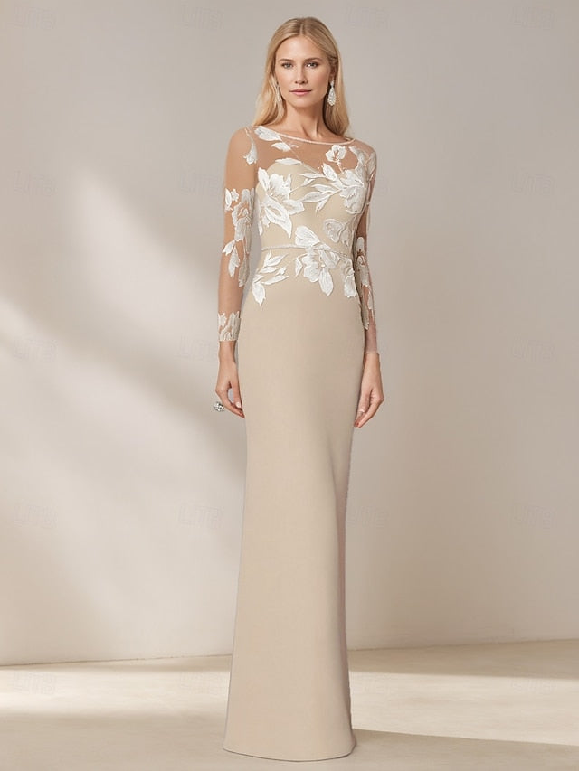 the of Bride / Mother Trumpet Dress Stretch Mermaid Crepe FashionChic