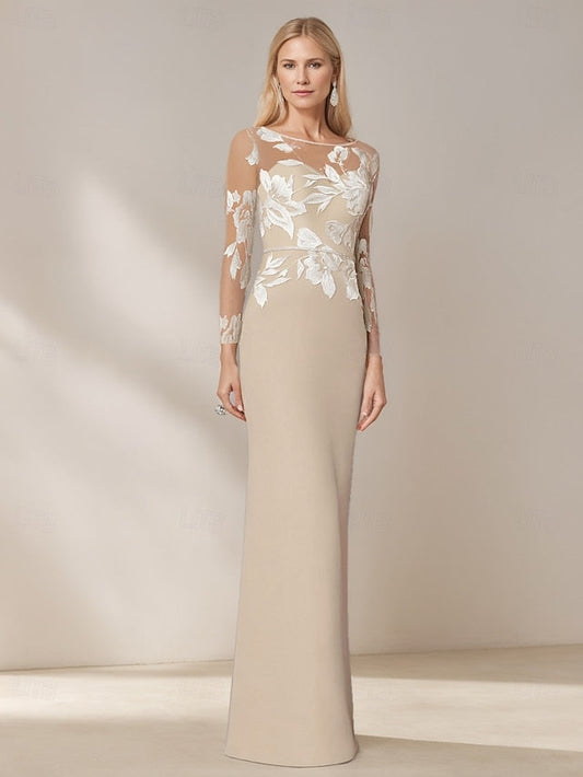 the of Bride / Mother Trumpet Dress Stretch Mermaid Crepe FashionChic
