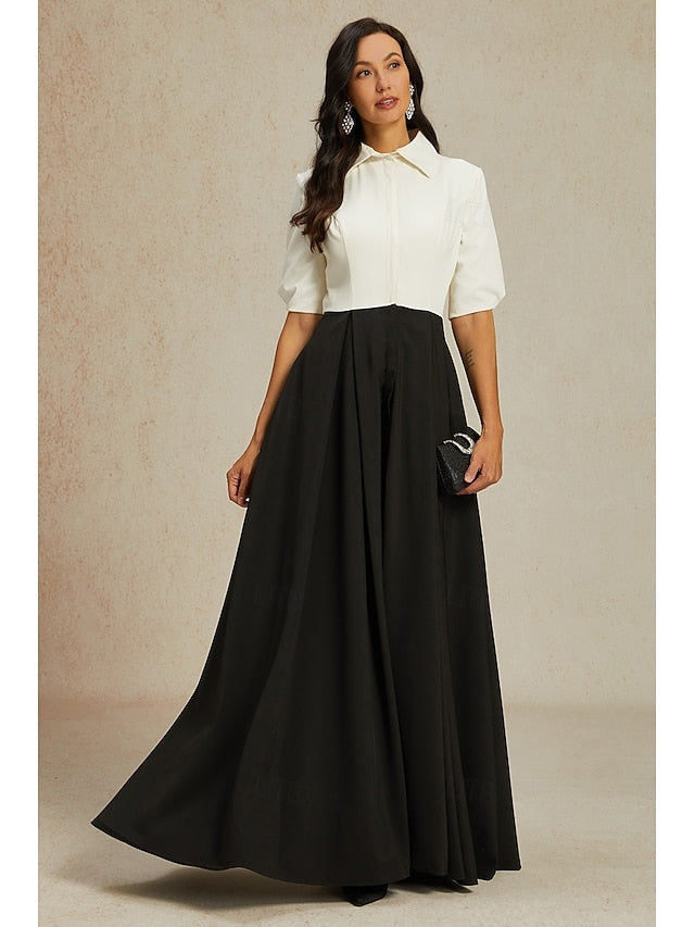 Collar Party Shirt the of Bride Dress Mother A-Line Elegant FashionChic