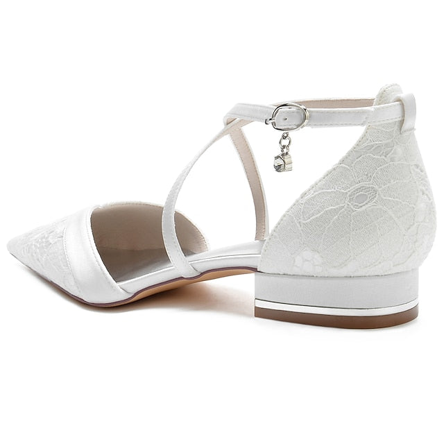 Rhinestone Bridal Heel Wedding Flat Shoes Women's FashionChic