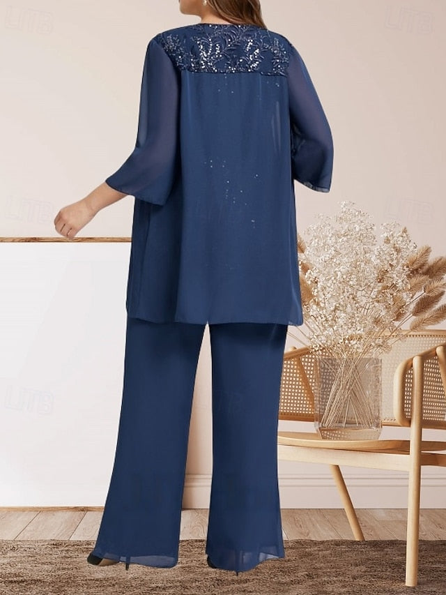 Elegant Mother Piece Pantsuit of Guest Wedding 3 Dress the Bride FashionChic