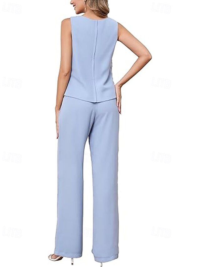 Piece Simple the Pantsuit Bride of 3 Mother Dress Elegant FashionChic