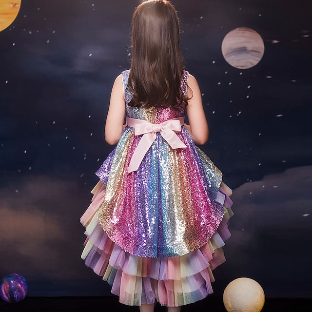 Party Girls' Kids Sleeveless Sequin Dress Wedding colour FashionChic