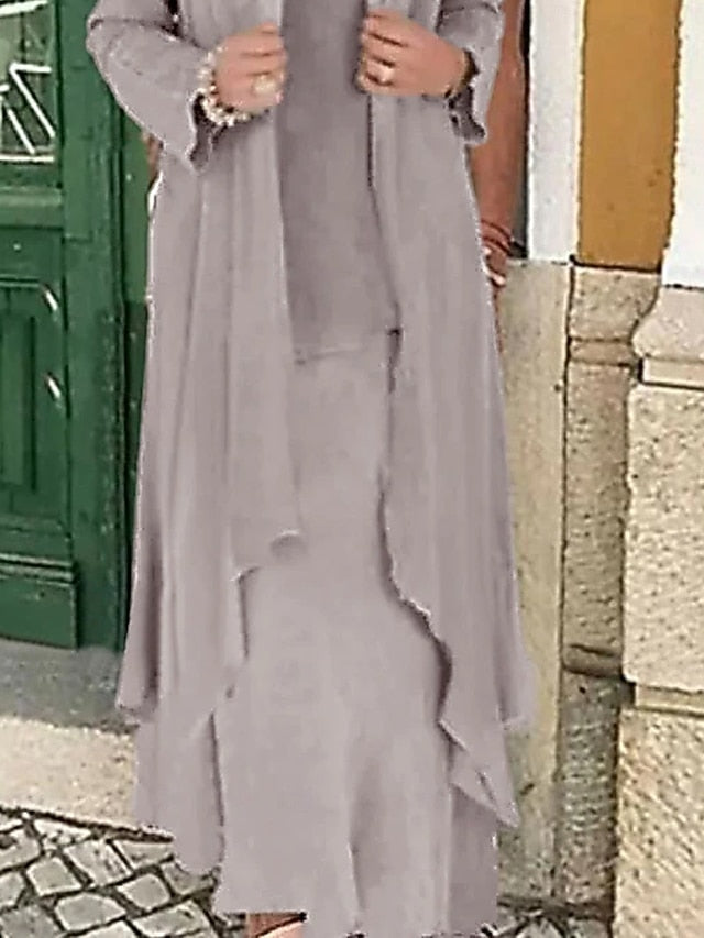 Formal Bride Mother the of A-Line Wedding Dress Two Piece Beach FashionChic