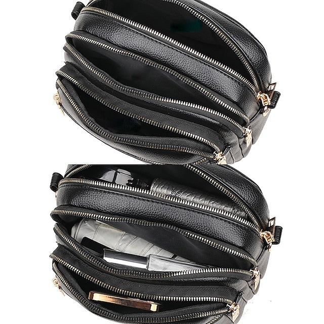 Leather Bag Dome Crossbody Shoulder PU Women's FashionChic