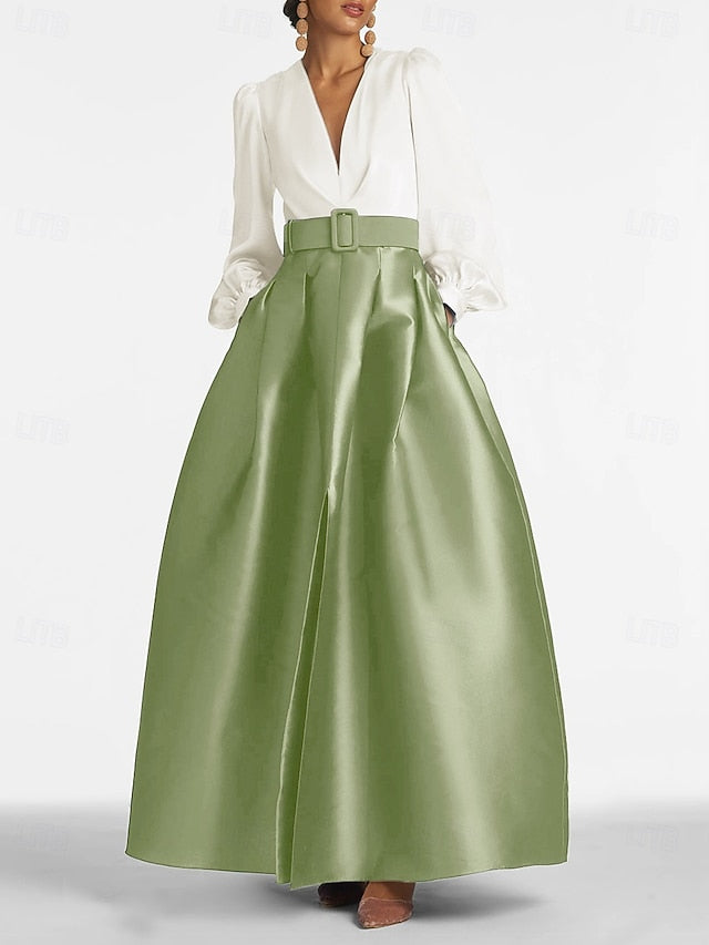 Wedding Floor High Split Gown Formal Evening A-Line Dress Guest FashionChic