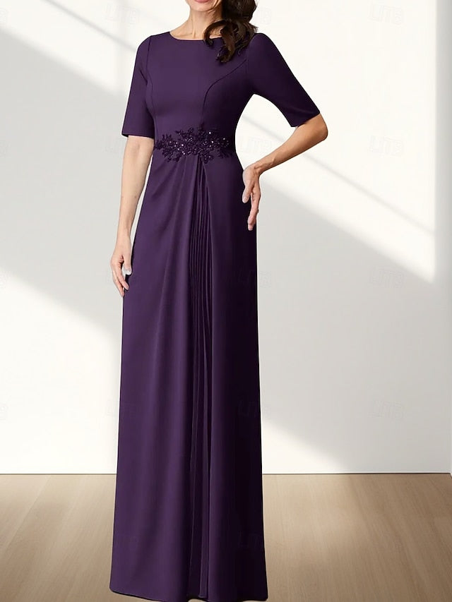 Wedding Crew Guest A-Line Dress Bride Neck Elegant the Mother of FashionChic