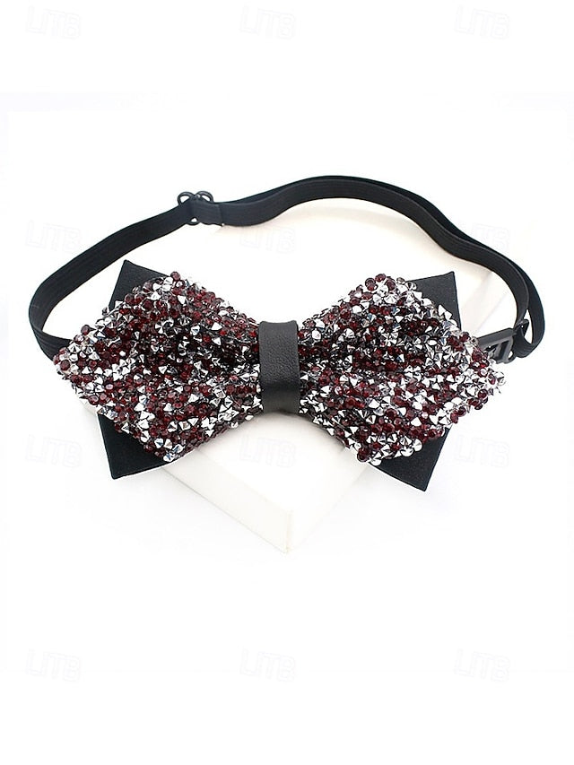 Tie Christmas Polyester – Bow Sequins Men's Sparkling FashionChic