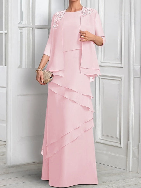 Elegant Formal Bride Mother Suit Dress the Piece A-Line Two of FashionChic