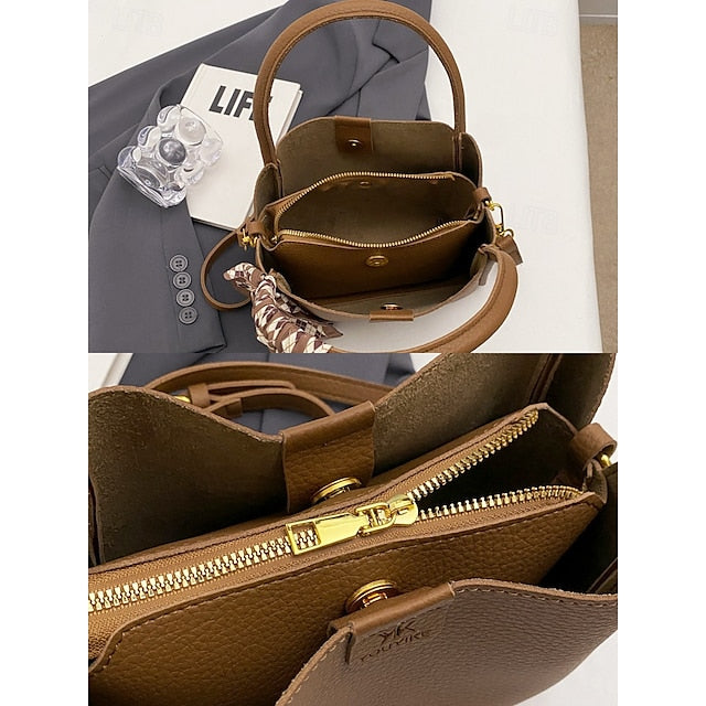 Bag Bucket Handbag PU Women's Bags Shoulder Crossbody FashionChic