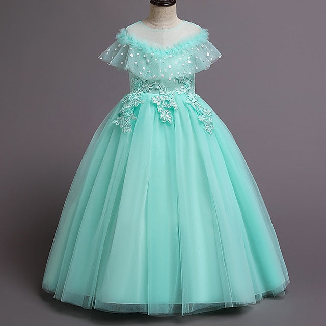 Color Kids Flower Girls' Girl Solid Party Dress FashionChic