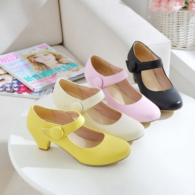 – Mary Round Jane Toe Shoes Yellow Women's FashionChic