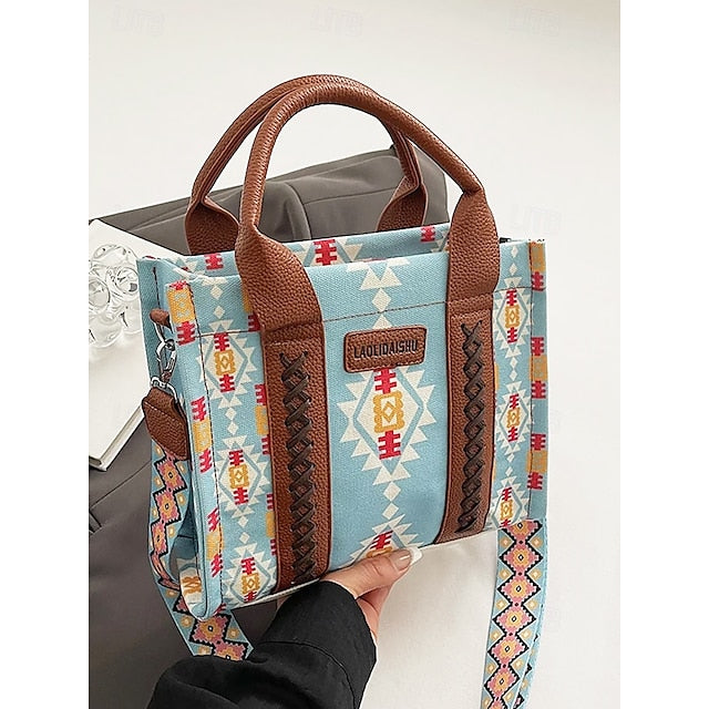 – Ethnic Bag Vintage-Inspired Women's Tote Print Boho FashionChic