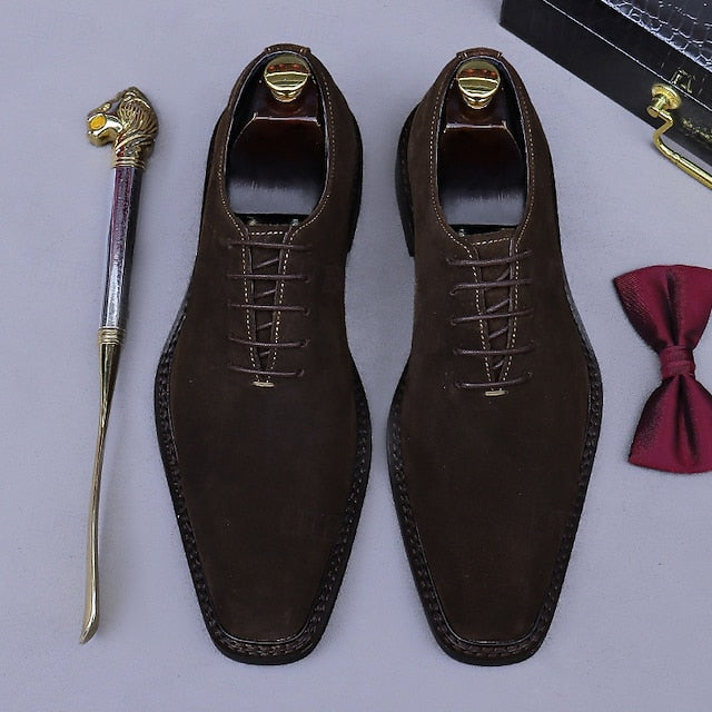 Oxford Dress Genuine Shoes Leather Suede Men's Cowhide - FashionChic