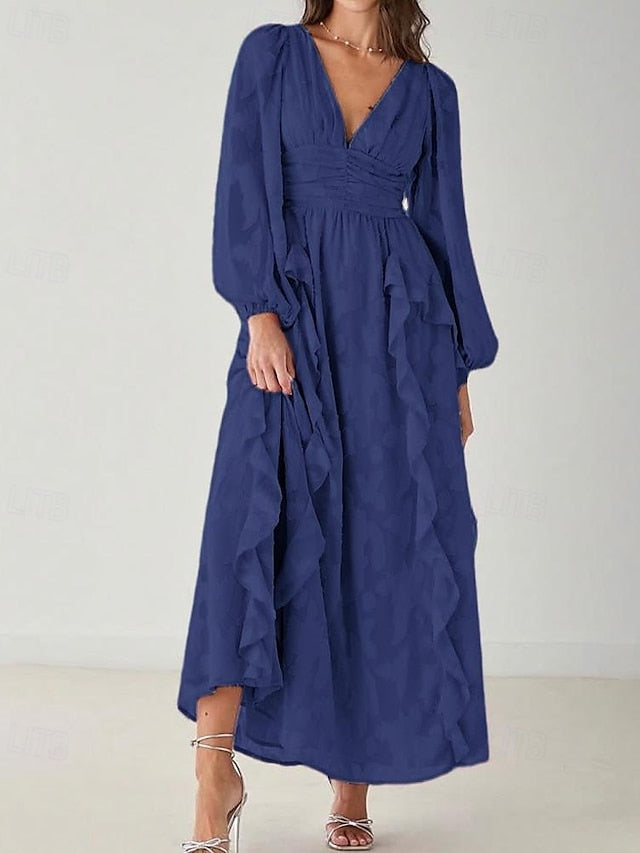 of Elegant A-Line Bride Mother the V Simple Dress Minimalist FashionChic