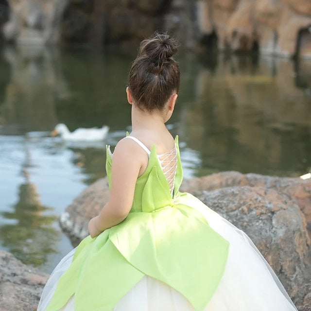 Flower Bell Princess Tinker Fairytale Theme Tiana Girl Dress FashionChic