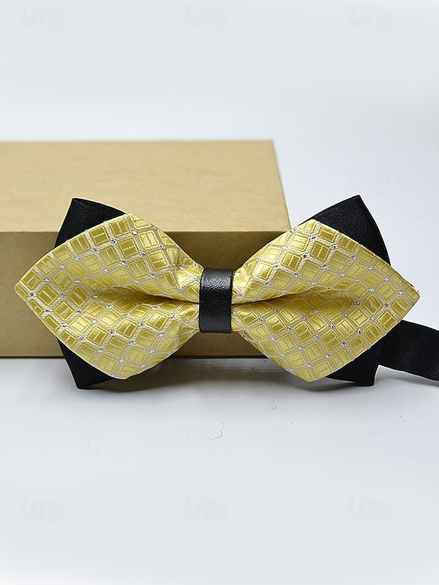 Geometric Bow with Christmas Pattern Tie Men's FashionChic