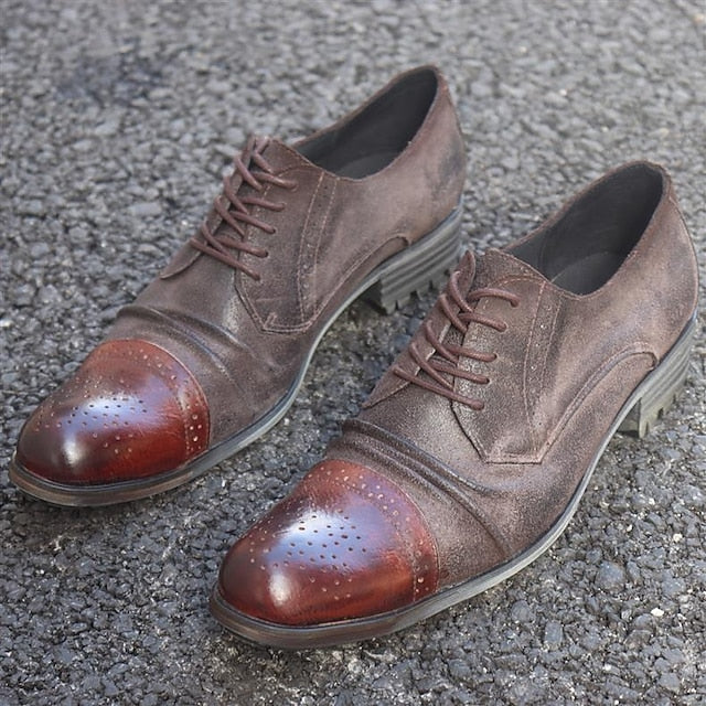 Vintage Genuine Dress Oxford Shoes Leather – Brogue Men's FashionChic