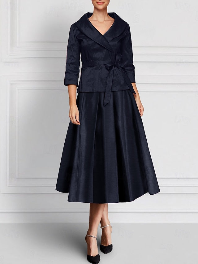A-Line of Bride Mother Piece Dress Two Elegant the Sets FashionChic