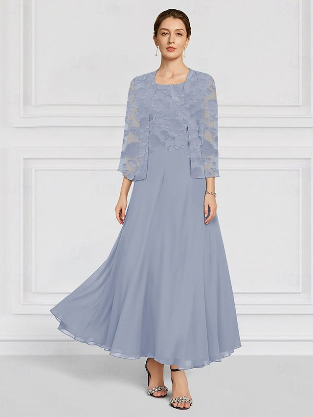 SkyBurnt Bride Lace Out A-Line the Piece of Floral Mother Two FashionChic