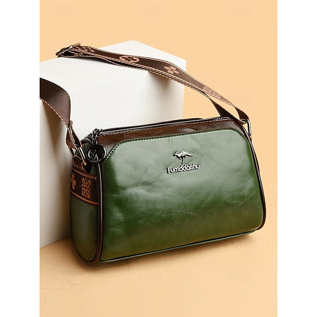 Crossbody Vintage Shoulder Bag – Women's Faux Leather FashionChic