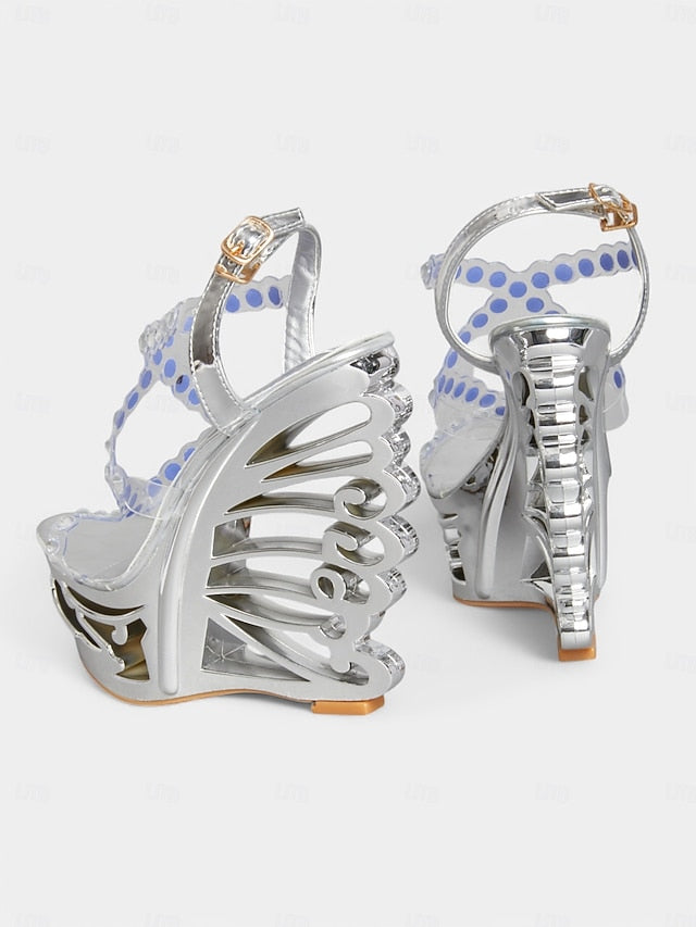 Rhinestone Silver Sandals Stiletto for – Women Dance Elegant FashionChic
