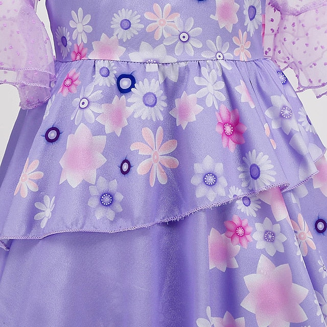 Isabela Girl Madrigal Encanto Flower Dress Fairytale Princess FashionChic