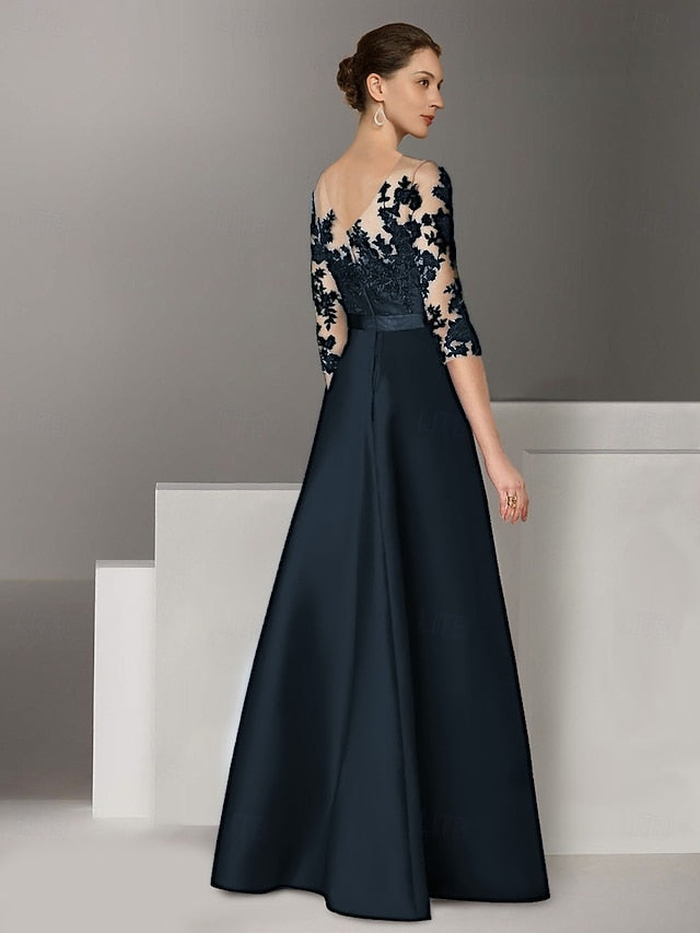 Evening Wedding Sweep / Elegant Gown Brush A-Line Dress Guest FashionChic