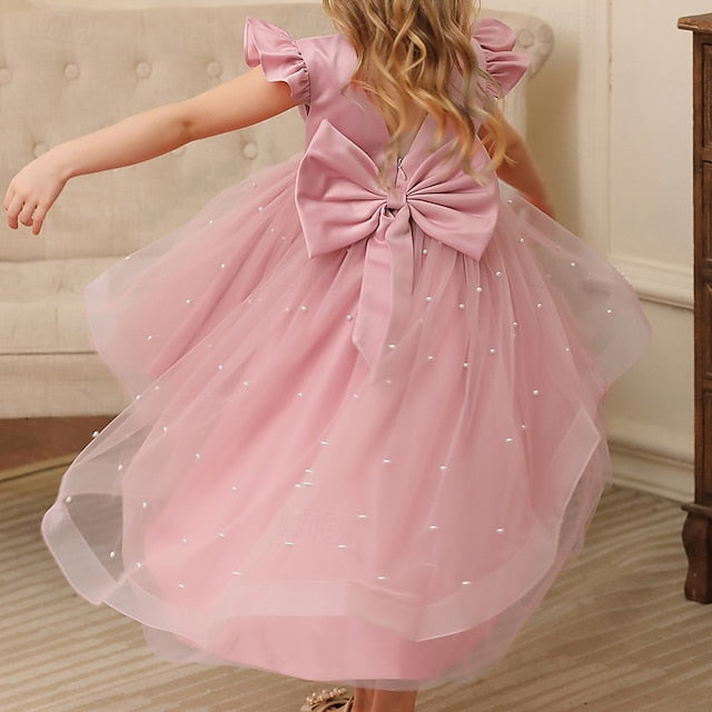 Kids Solid Color Flower Girl Girls' Party Dress FashionChic
