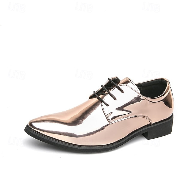 for Formal Green Glossy Men Lace-Up Shoes Patent Leather – FashionChic